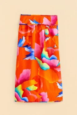 Farm Rio Red Ombre Chita Midi Skirt -Modern Dress World 309389 06