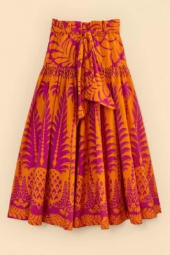 Farm Rio Orange Pineapple Love Organic Cotton Maxi Skirt 9 Farm Rio Orange Pineapple Love Organic Cotton Maxi Skirt -Modern Dress World 309397 06