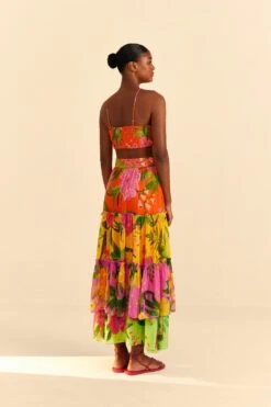 Farm Rio Mixed Romantic Garden Maxi Skirt -Modern Dress World 309411 03