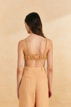 Farm Rio Beige Leaf Crop Top -Modern Dress World 309419 03