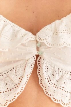 Farm Rio Off-White Lace Crop Top -Modern Dress World 309426 05