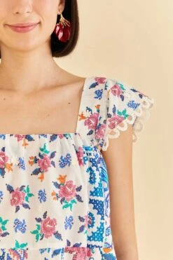 Farm Rio Off-White Romantic Bandanas Blouse -Modern Dress World 309437 03