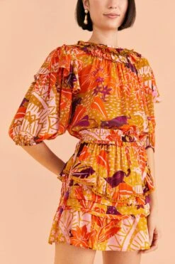 Farm Rio Beige Jungle Panther Mini Skirt -Modern Dress World 309452 03