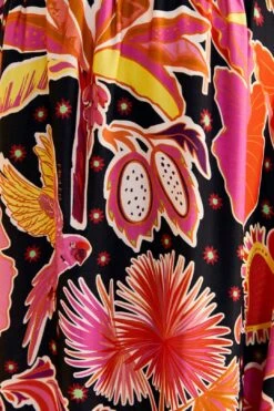 Farm Rio Black Enchanted Nature Lenzing™ Ecovero™ Viscose Midi Skirt -Modern Dress World 309464 05