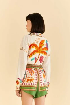 Farm Rio Green Tropical Life Shorts -Modern Dress World 309466 03