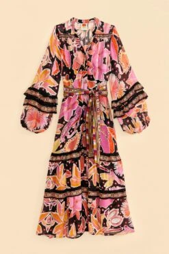 Farm Rio Black Enchanted Nature Midi Dress -Modern Dress World 309488 06