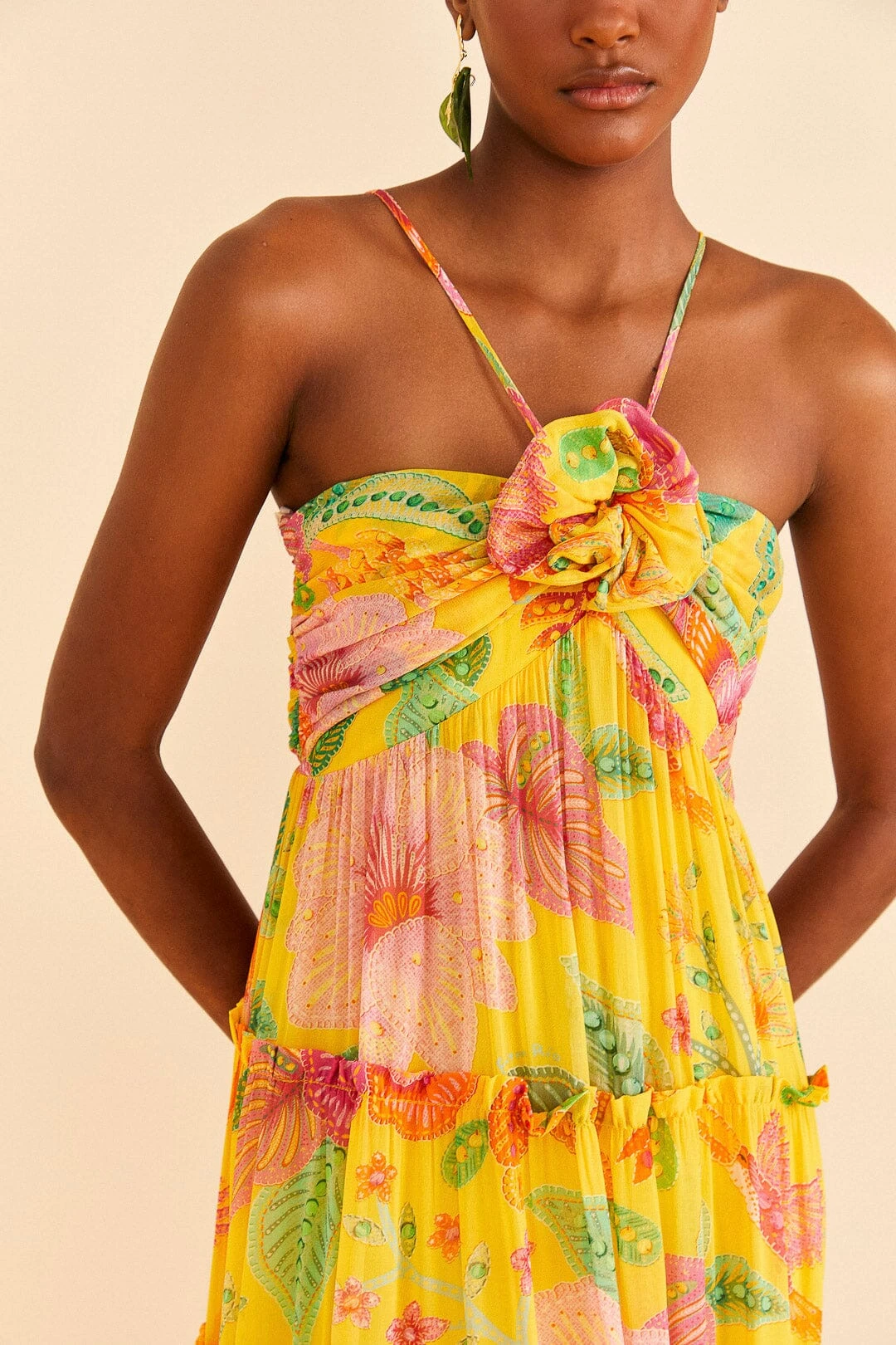Farm Rio Yellow Macaw Bloom Maxi Dress 2 Farm Rio Yellow Macaw Bloom Maxi Dress - Image 2