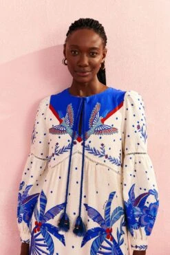 Farm Rio Off-White Jungle Chic Midi Dress -Modern Dress World 309509 03