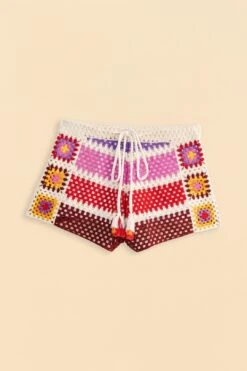 Farm Rio Mixed Crochet Stripes Shorts -Modern Dress World 309542 06