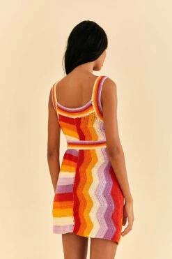 Farm Rio Multi Stripes Crochet Dress -Modern Dress World 309551 04