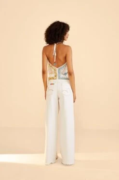 Farm Rio Embroidered Floral Twill Pants 8 Farm Rio Embroidered Floral Twill Pants -Modern Dress World 309566 04