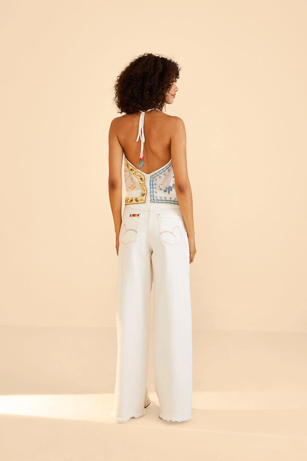 Farm Rio Embroidered Floral Twill Pants 4 Farm Rio Embroidered Floral Twill Pants - Image 4