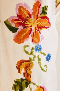 Farm Rio Embroidered Floral Twill Pants 9 Farm Rio Embroidered Floral Twill Pants -Modern Dress World 309566 05