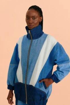 Farm Rio Patchwork Denim Jacket