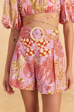 Farm Rio Pink Mixed Lobsters Shorts -Modern Dress World 309611 03