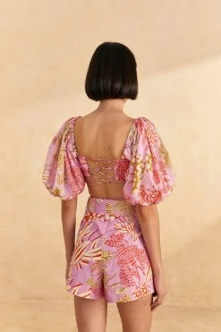 Farm Rio Pink Mixed Lobsters Shorts -Modern Dress World 309611 04