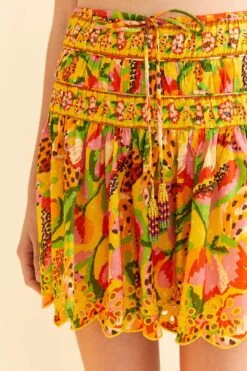 Farm Rio Yellow Fruits Paradise Mini Skirt -Modern Dress World 310218 03