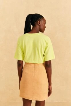 Farm Rio Beige Leaf Organic Cotton Mini Skirt -Modern Dress World 310279 04