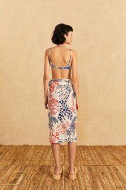 Farm Rio Off-White Mixed Lobster Wrap Skirt -Modern Dress World 310587 04