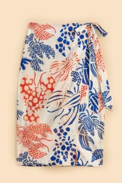 Farm Rio Off-White Mixed Lobster Wrap Skirt -Modern Dress World 310587 06