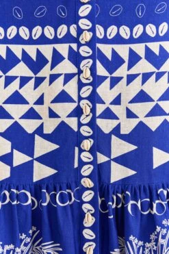 Farm Rio Blue Mixed Ondina Midi Dress -Modern Dress World 310652 05