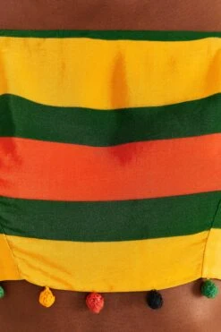 Farm Rio Yellow, Green & Red Striped Crop Top -Modern Dress World 310659 05