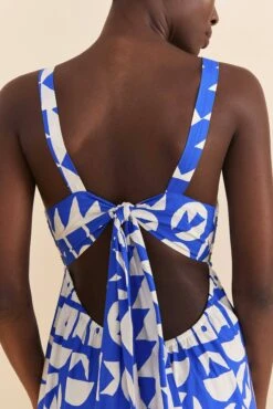 Farm Rio Mixed Pitta Colors Organic Cotton Embroidered Midi Dress -Modern Dress World 310673 03