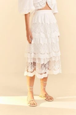 Farm Rio White Lace Midi Skirt 8 Farm Rio White Lace Midi Skirt -Modern Dress World 310676 03