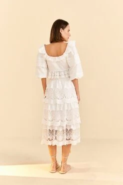 Farm Rio White Lace Midi Skirt 9 Farm Rio White Lace Midi Skirt -Modern Dress World 310676 04