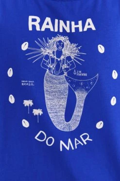 Farm Rio Blue Rainha Do Mar Organic Cotton T-Shirt -Modern Dress World 310682 04