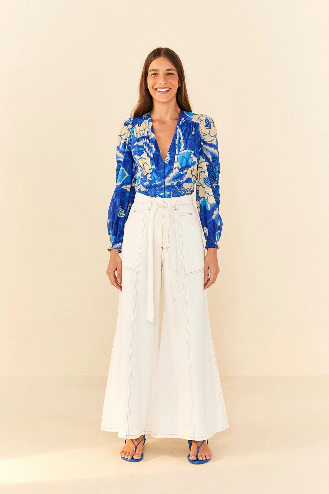 Farm Rio Off White Twill Pants 1 Farm Rio Off White Twill Pants