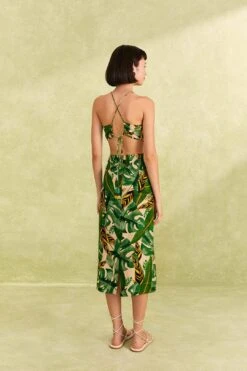 Farm Rio Tropical Leaves Midi Dress -Modern Dress World 311337 04