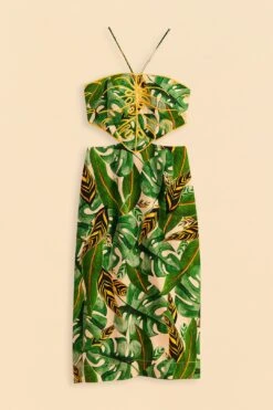 Farm Rio Tropical Leaves Midi Dress -Modern Dress World 311337 06
