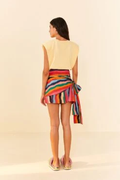 Farm Rio Super Fun Stripes Organic Cotton Mini Skirt -Modern Dress World 311364 04