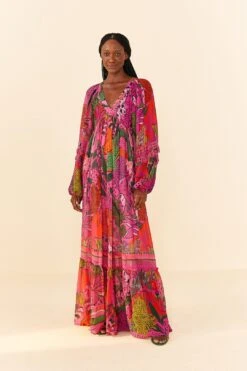 Farm Rio Pink Cool Leopards Maxi Dress 9 Farm Rio Pink Cool Leopards Maxi Dress -Modern Dress World 311370 04