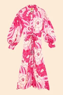 Farm Rio Pink Tropical Groove Midi Dress -Modern Dress World 311372 06