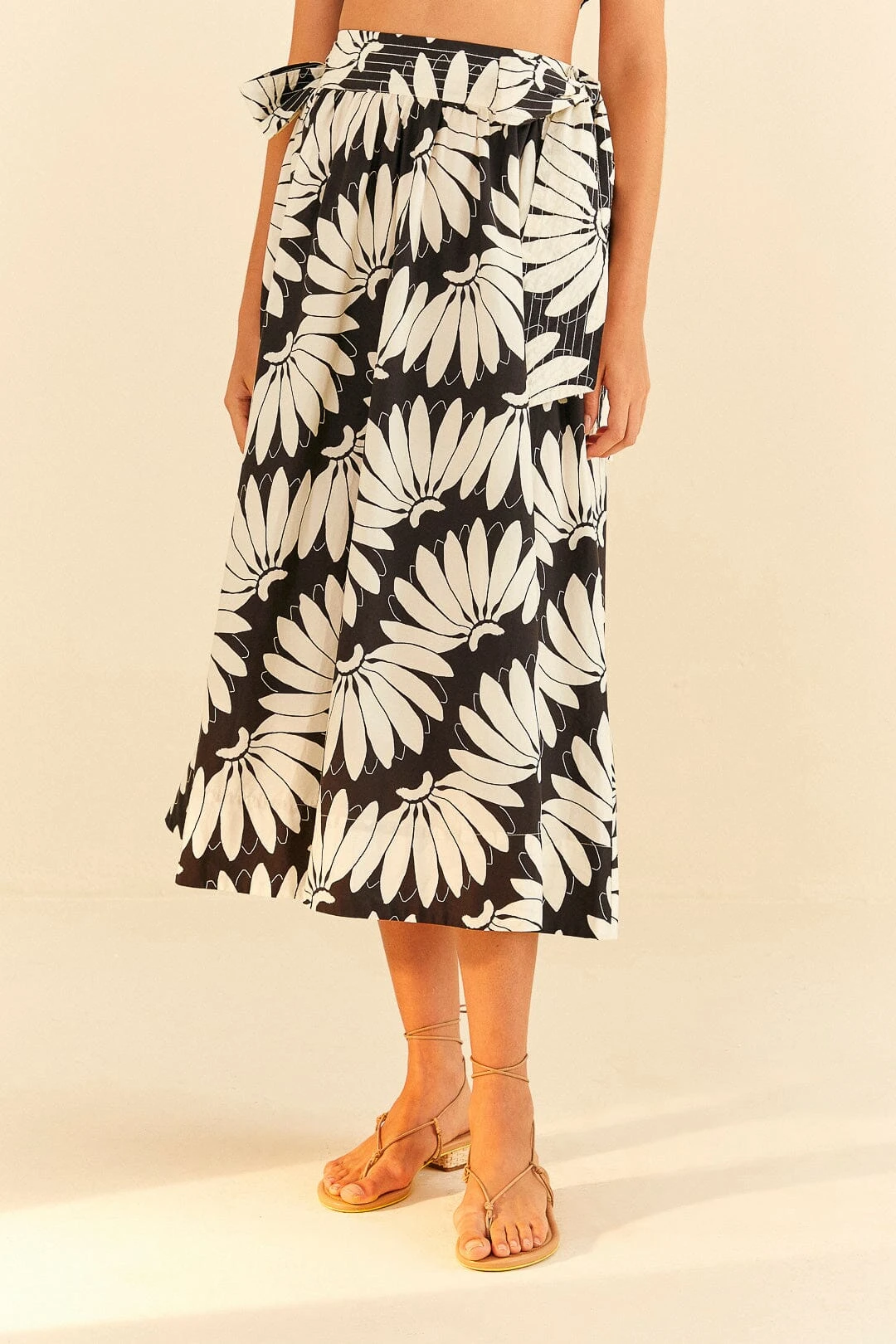 Farm Rio Black Copacabana Bow Midi Skirt 3 Farm Rio Black Copacabana Bow Midi Skirt - Image 3