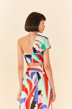 Farm Rio Colorful Monstera Organic Cotton Crop Top -Modern Dress World 311378 03