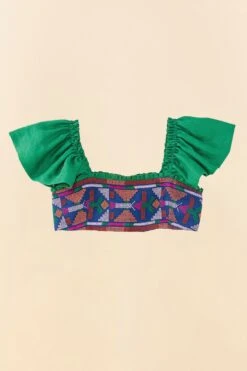 Farm Rio Embroided Green Top 11 Farm Rio Embroided Green Top -Modern Dress World 311435 06