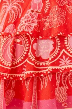 Farm Rio Red Summer Sunrise Mini Skirt -Modern Dress World 311481 05