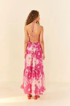 Pink Tropical Groove Maxi Dress 8 Pink Tropical Groove Maxi Dress -Modern Dress World 311532 03