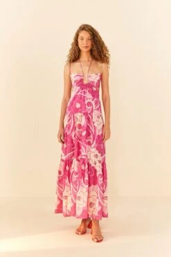 Pink Tropical Groove Maxi Dress 9 Pink Tropical Groove Maxi Dress -Modern Dress World 311532 04
