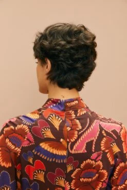 Farm Rio Brown Bright Flora Long Sleeve Mini Dress -Modern Dress World 311972 05