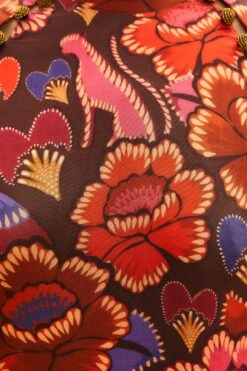 Farm Rio Brown Bright Flora Long Sleeve Mini Dress -Modern Dress World 311972 06