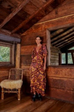 Farm Rio Blush Garden Bloom Maxi Dress