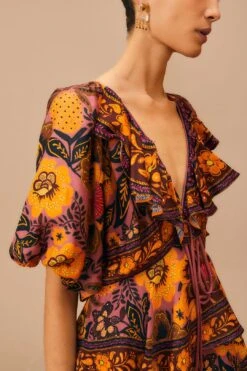 Farm Rio Blush Garden Bloom Maxi Dress 9 Farm Rio Blush Garden Bloom Maxi Dress -Modern Dress World 312002 03