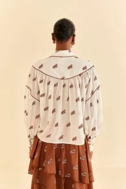 Farm Rio Off-White Embroidered Horses Blouse -Modern Dress World 312012 05