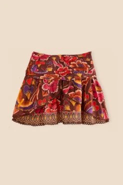 Farm Rio Brown Bright Flora Mini Skirt -Modern Dress World 312014 06
