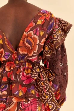 Farm Rio Brown Bright Flora Blouse -Modern Dress World 312020 06