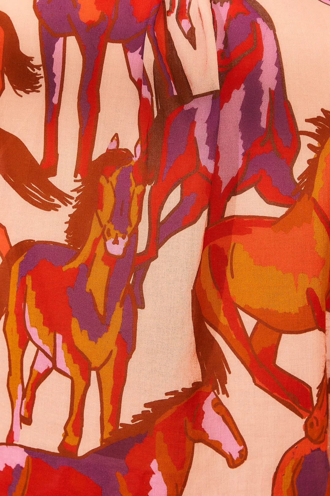 Farm Rio Rose Wild Horses Bow Neck Tie Blouse 5 Farm Rio Rose Wild Horses Bow Neck Tie Blouse - Image 5